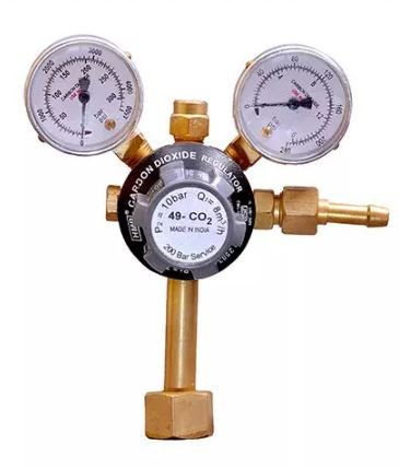 HMP 49 CO2, Double Stage Double Gauge CArbon Di Oxide  Regulator "ISI" &  CE Certified