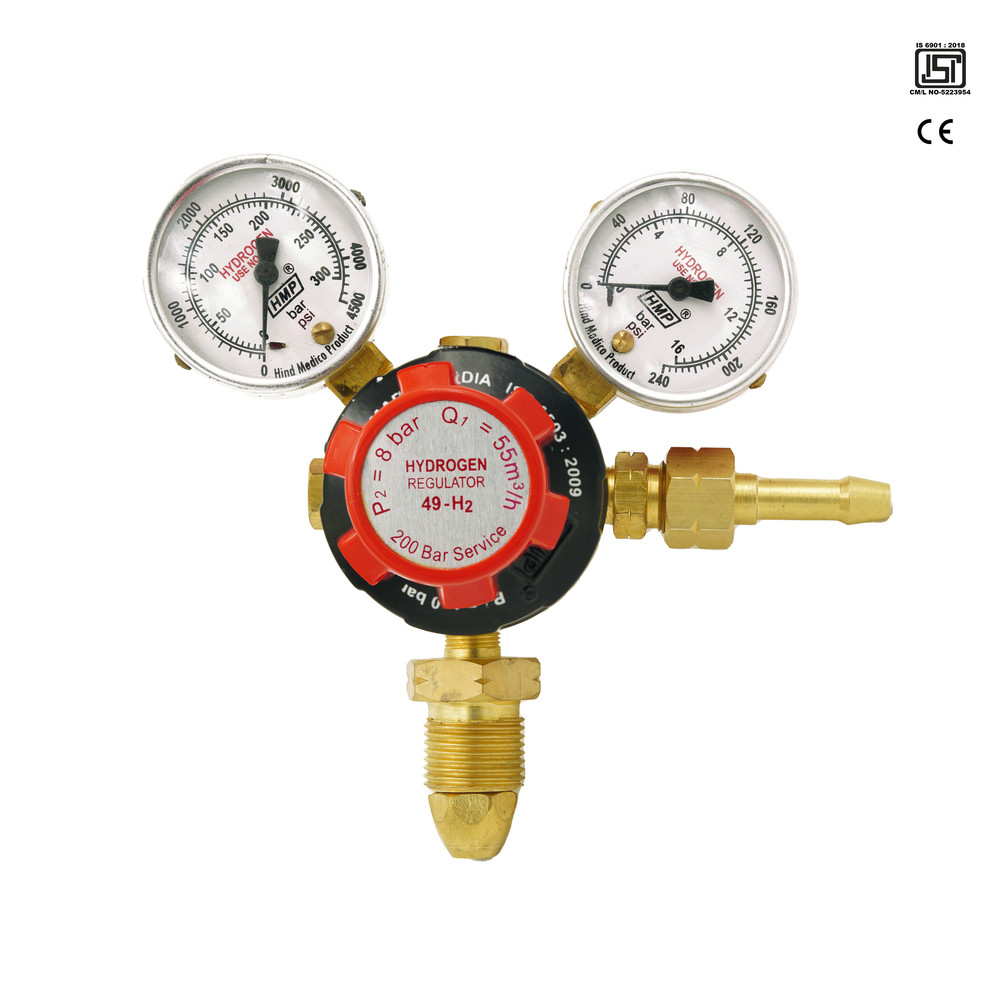 Model: 49H2, Double Stage Double Gauge  Hydrogen Regulator "ISI" & CE Certified