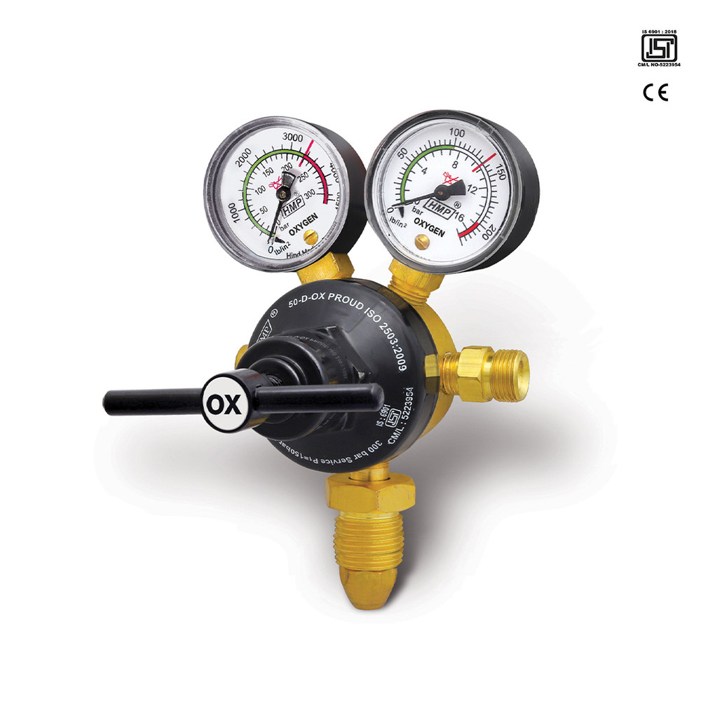 Model: 50-D-OX (PROUD), Single Stage Double Gauge Oxygen Regulator "ISI" & CE Certified