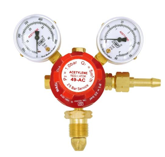 Model: 49AC, Double Stage Double Gauge Acetylene Gas Pressure Regulator "ISI" & CE Certified