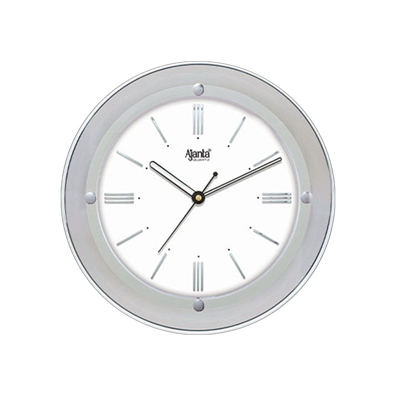 Ajanta Designer Wall Clock 487 Silver-Black