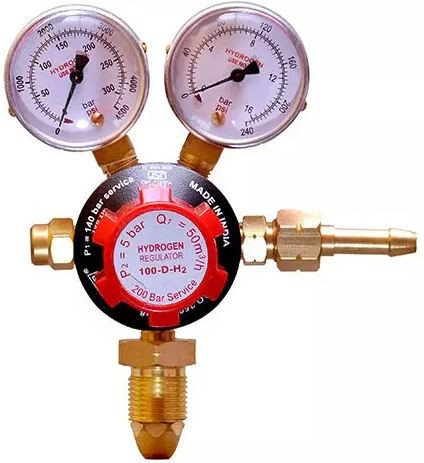 Model: 100-D-H2, Single Stage Double Gasuge  Hydrogen  Regulator "ISI" & CE Certified