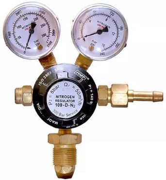 Model: 100-D-N2, Single Stage Double Gauge Nitrogen Regulator  "ISI" & CE Certified