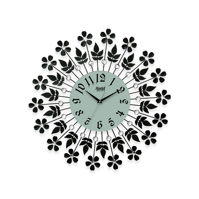 Ajanta Decorative Diamond Wall Clock – DS-177 Black