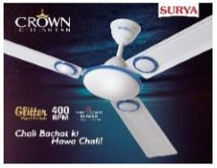 Surya Crown 52W Ceiling Fan 48" , 400 RPM & Air Delivery 225 CMM