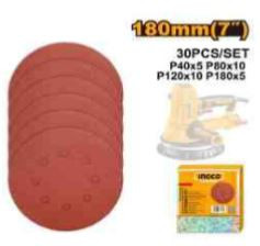 INGCO AKRS180030 Sanding Sheet For Random Orbital Sander, 180mm(7")